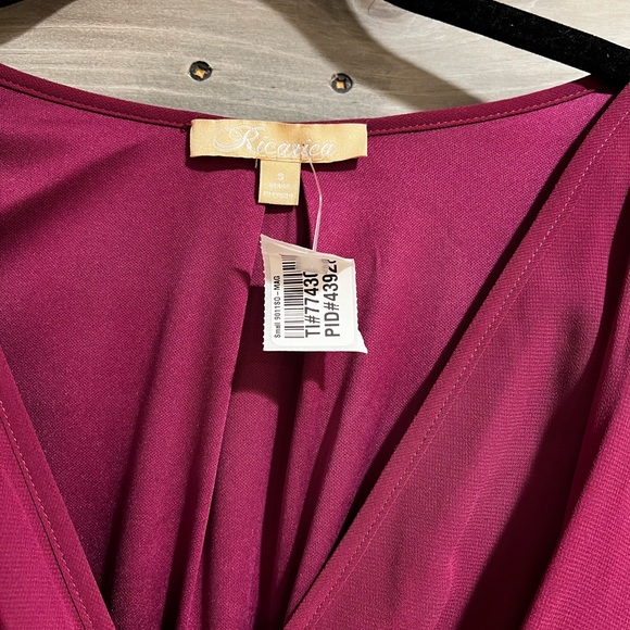 Raspberry long sleeve maternity maxi dress - Picture 2 of 3